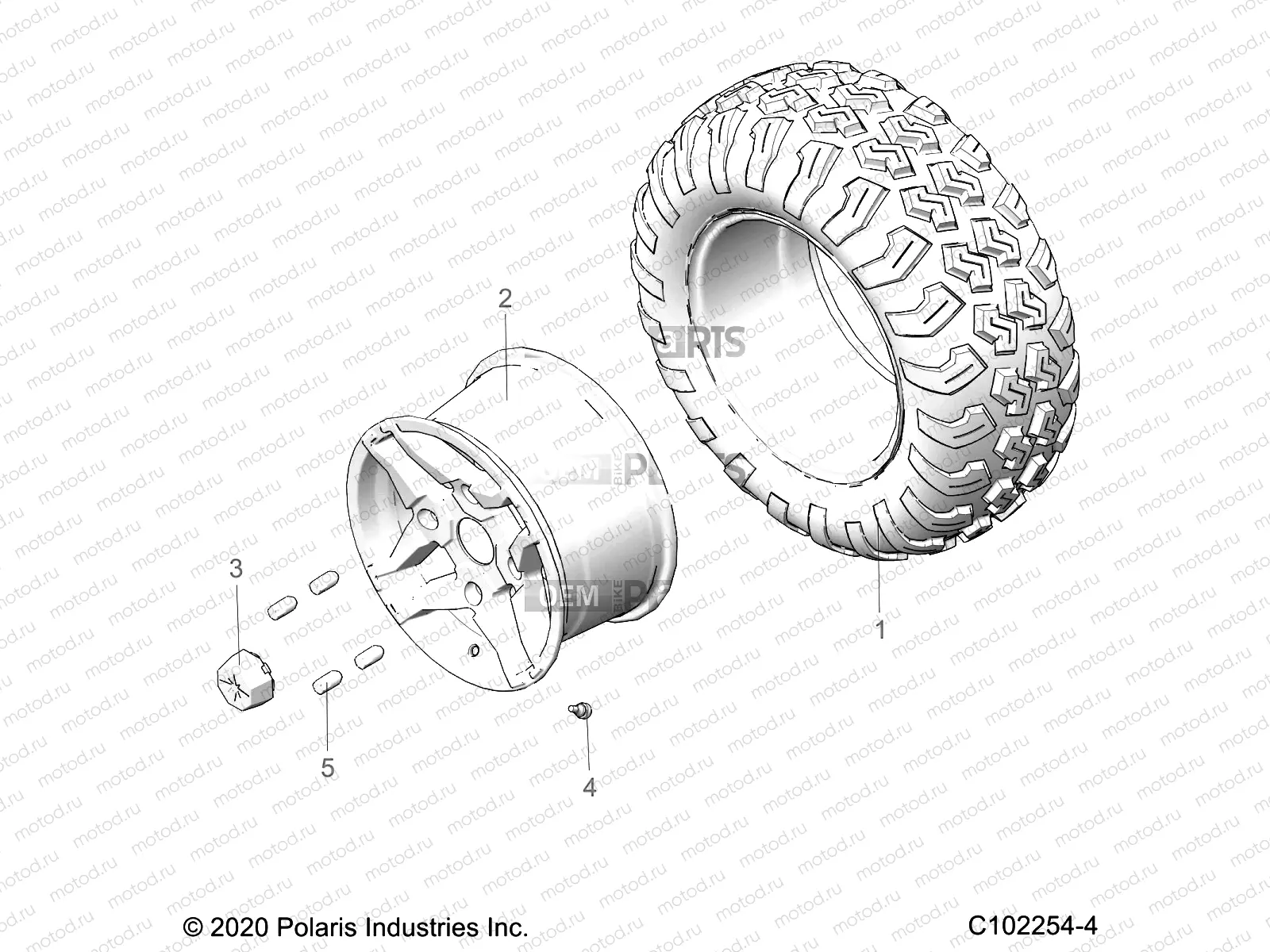 WHEELS | WHEELS, REAR TIRE - A22SWS57C2 (C102254-4)