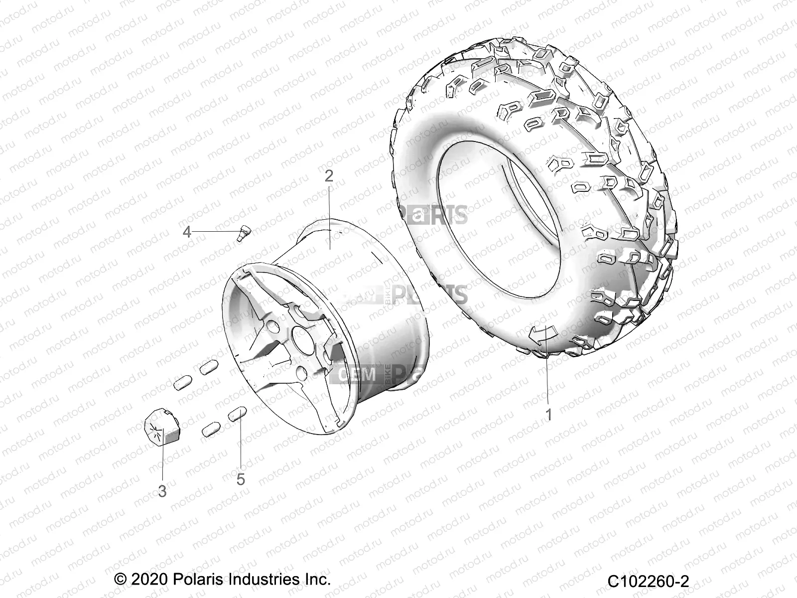 WHEELS | WHEELS, REAR TIRE - A23SES57FL/CL (C102260-2)