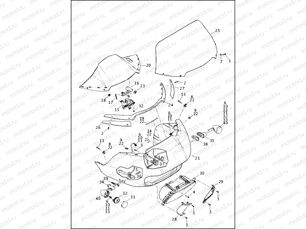 WINDSHIELD, FAIRING AND HEADLAMP (2 OF 2)