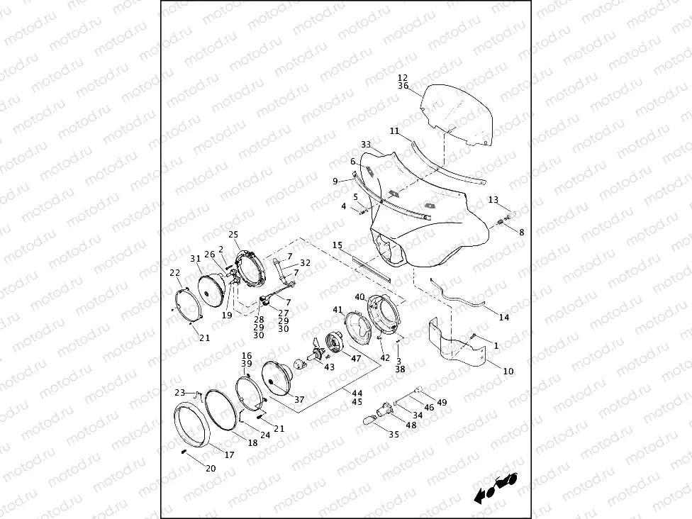 WINDSHIELD, FAIRING & HEADLAMP (1 OF 2)