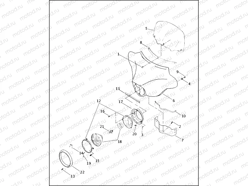 WINDSHIELD, FAIRING & HEADLAMP - FLHTPI