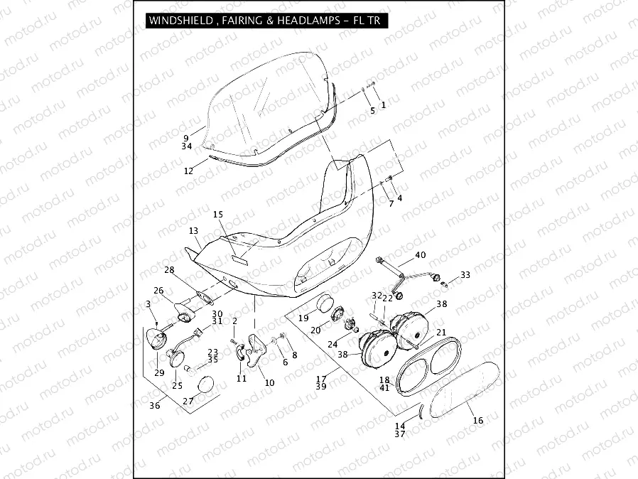 WINDSHIELD, FAIRING & HEADLAMPS - FLTR