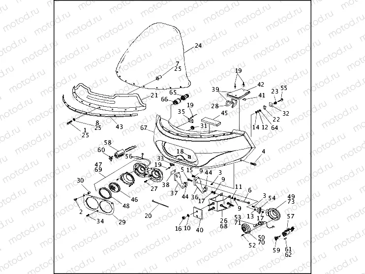 WINDSHIELD, FAIRING & LAMPS - FLTC (2 OF 2)