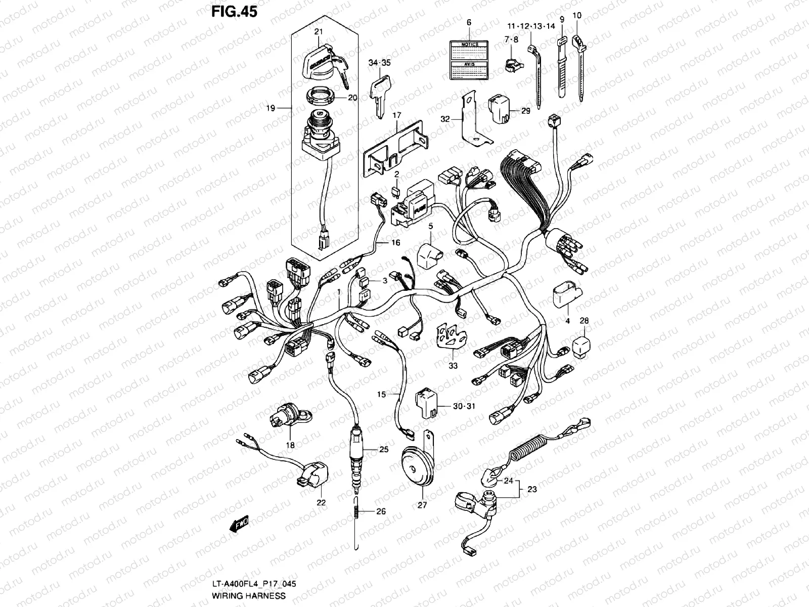 WIRE HARNESS (LT-A400FZL4 P17)