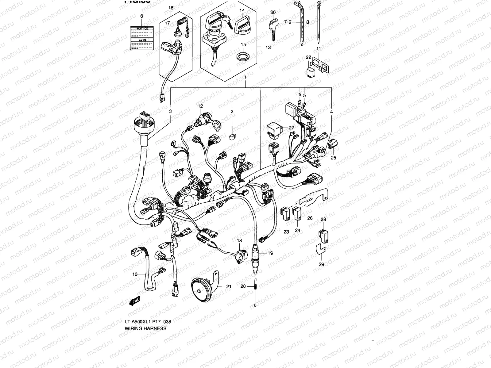 WIRE HARNESS (LT-A500XL1 P17)