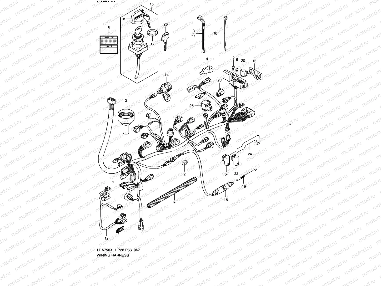 WIRE HARNESS (LT-A750XL1 P28)