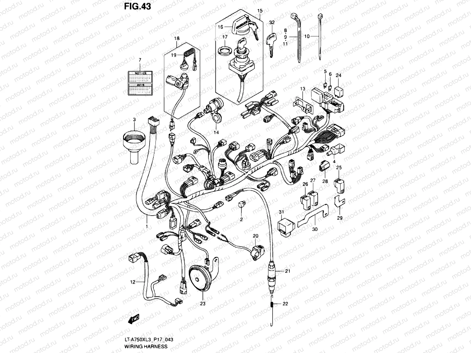 WIRE HARNESS (LT-A750XL3 P17)