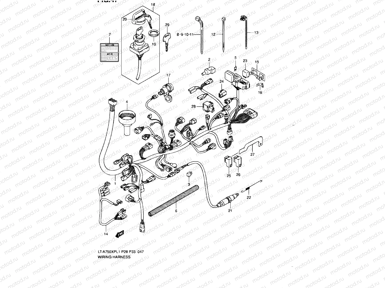 WIRE HARNESS (LT-A750XPL1 P28)