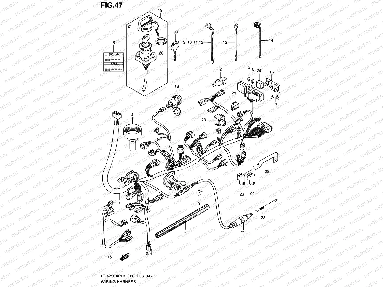 WIRE HARNESS (LT-A750XPL3 P28)