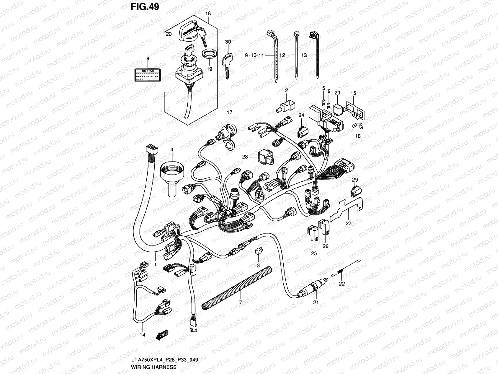 WIRE HARNESS (LT-A750XPL4 P33)