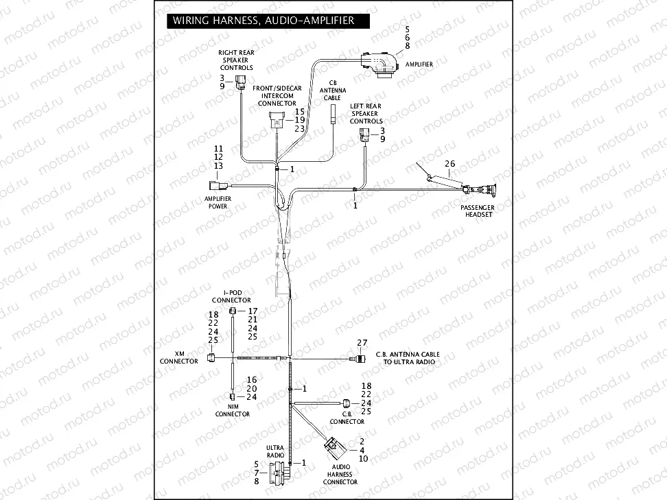 WIRING HARNESS, AUDIO-AMPLIFIER