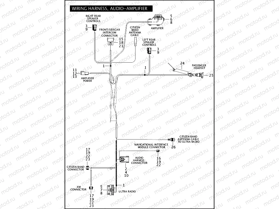 WIRING HARNESS, AUDIO-AMPLIFIER