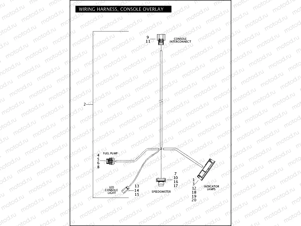 WIRING HARNESS, CONSOLE OVERLAY