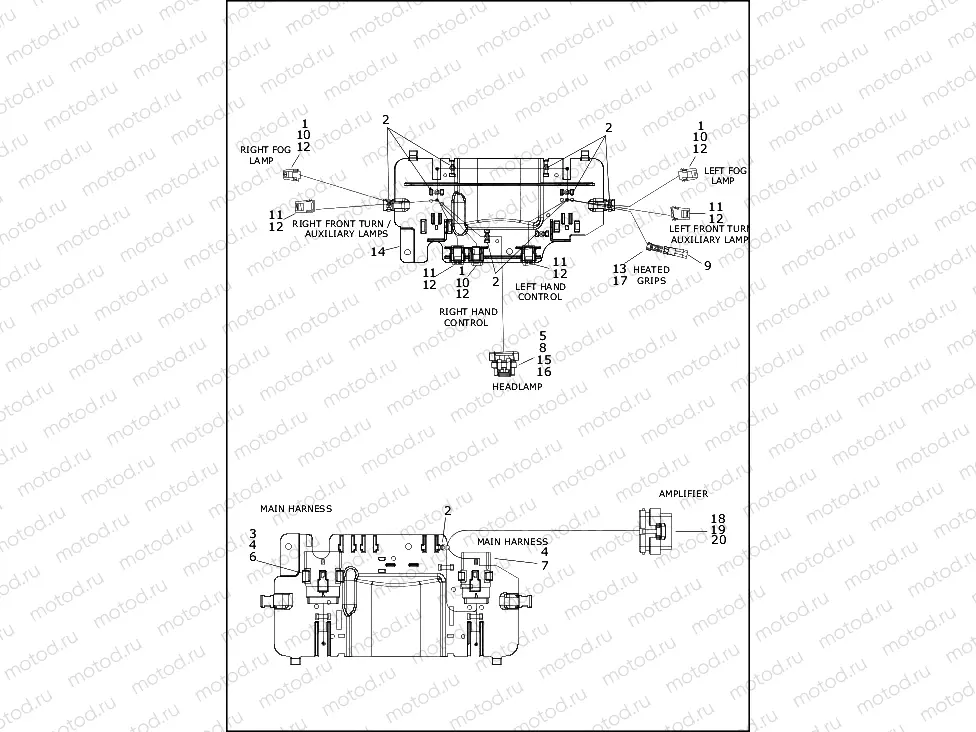 WIRING HARNESS, FAIRING - (AUSTRALIA, CANADA, DOMESTIC, JAPAN) (1 OF 2)