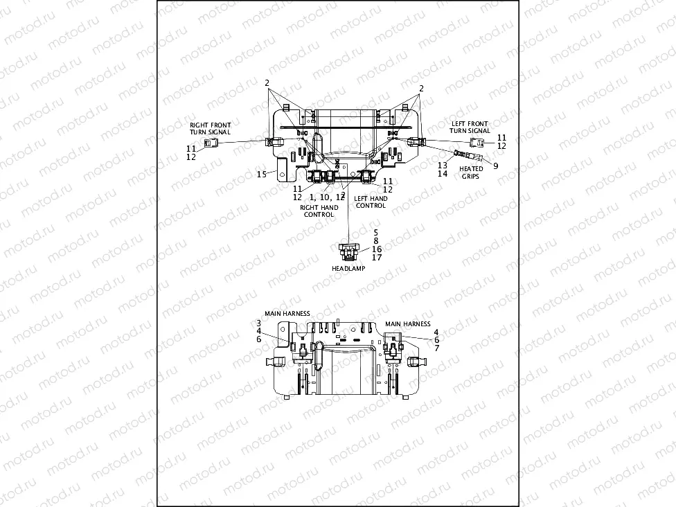 WIRING HARNESS, FAIRING - FLHTP (1 OF 2)