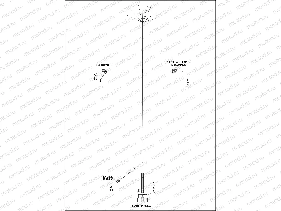 WIRING HARNESS, FRAME BACKBONE (ALL EXCEPT FXLRST) (1 OF 2)