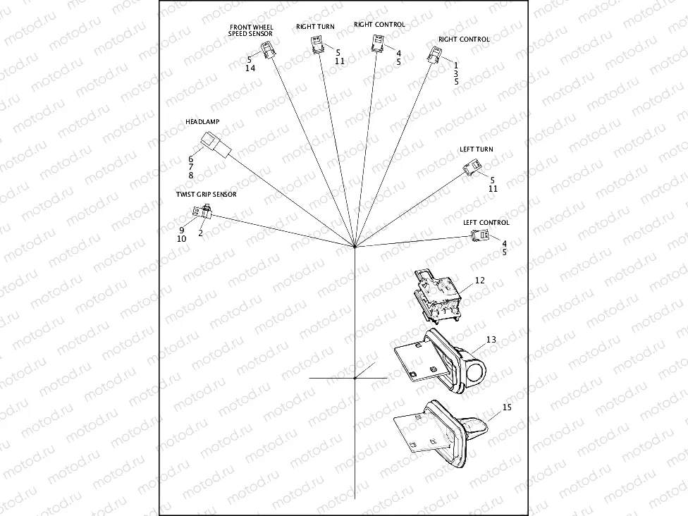WIRING HARNESS, FRAME BACKBONE (ALL EXCEPT FXLRST, FXRST) (2 OF 2)