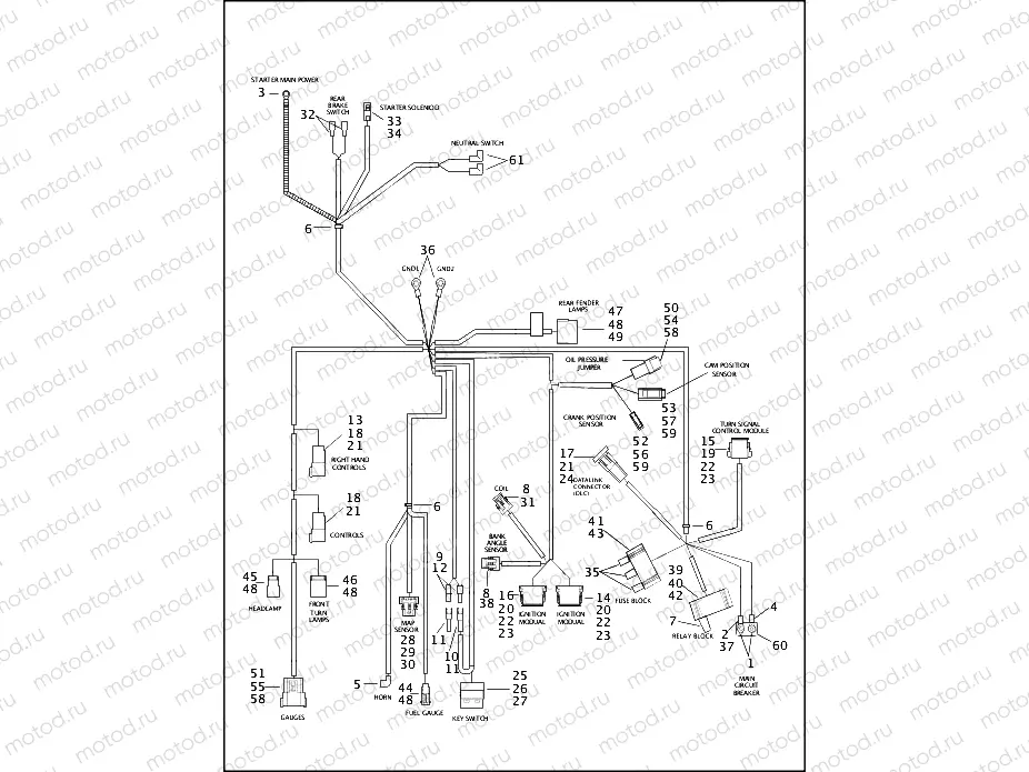 WIRING HARNESS - FXD, FXDSC, FXDL, FXDX (1 OF 2)