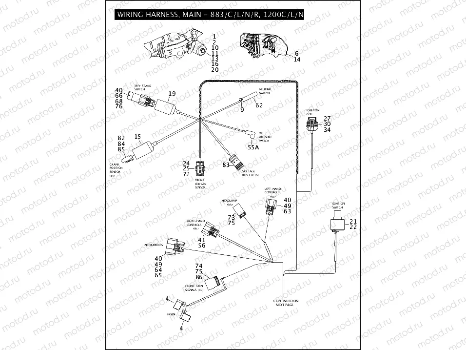 WIRING HARNESS, MAIN - 883/C/L/N/R, 1200C/L/N/R (1 OF 2)