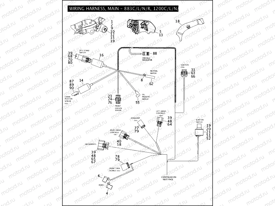 WIRING HARNESS, MAIN - 883C/L/N/R, 1200C/L/N/X (1 OF 2)