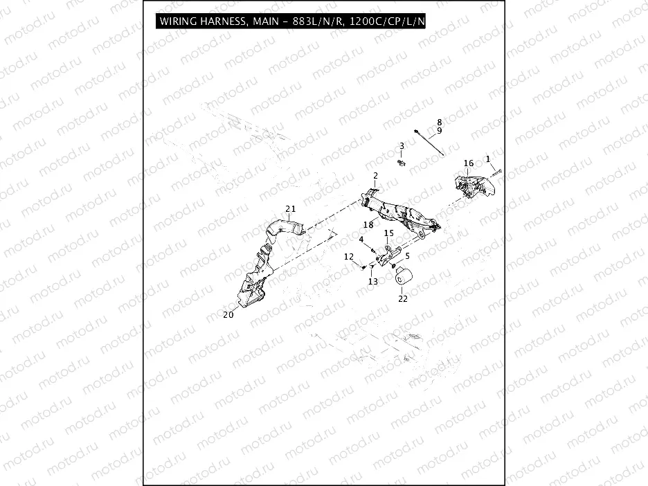 WIRING HARNESS, MAIN - 883L/N/R, 1200C/CP/L/N/X (3 OF 3)