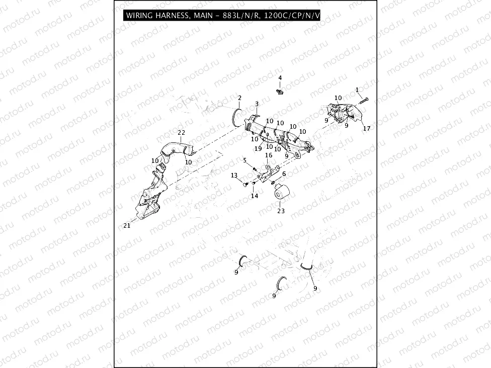 WIRING HARNESS, MAIN - 883L/N/R, 1200C/CP/N/V/X (3 OF 3)