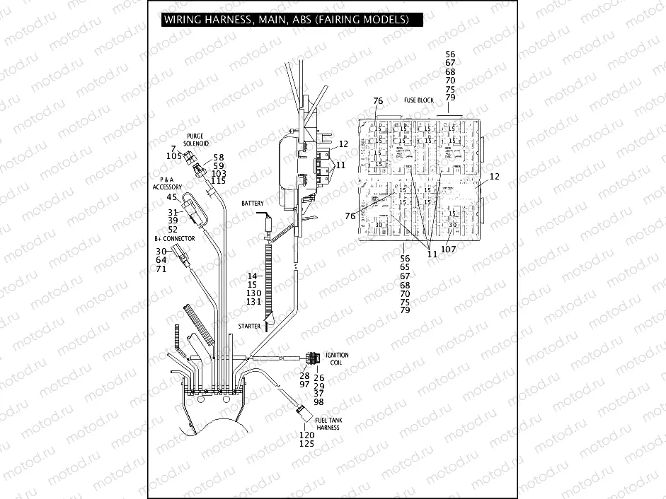 WIRING HARNESS, MAIN, ABS (FAIRING MODELS) (3 OF 6)