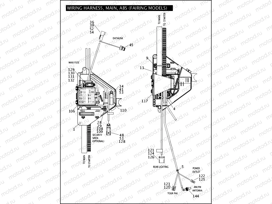 WIRING HARNESS, MAIN, ABS (FAIRING MODELS) (4 OF 6)