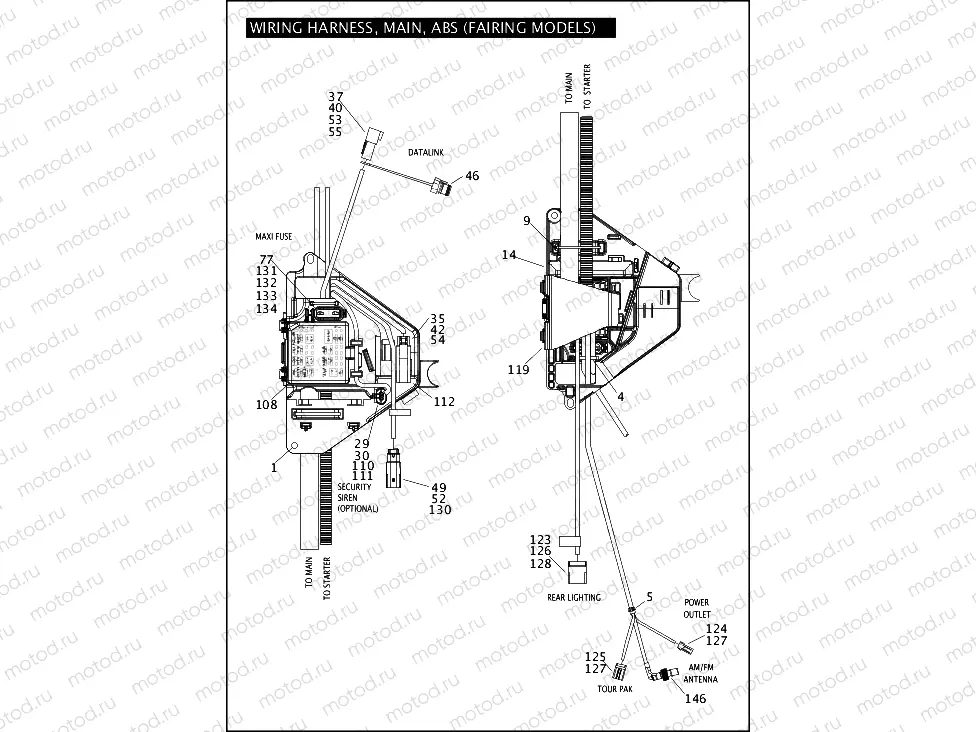 WIRING HARNESS, MAIN, ABS (FAIRING MODELS) (4 OF 6)