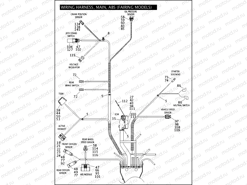 WIRING HARNESS, MAIN, ABS (FAIRING MODELS) (5 OF 6)