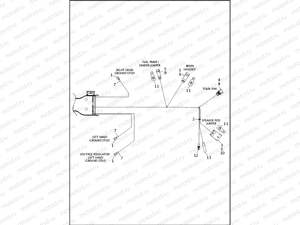 WIRING HARNESS, MAIN, ABS (FAIRING MODELS) - FLHTCU, FLHTCUL TC, FLHTK AND FLHTKL (5 OF 8)