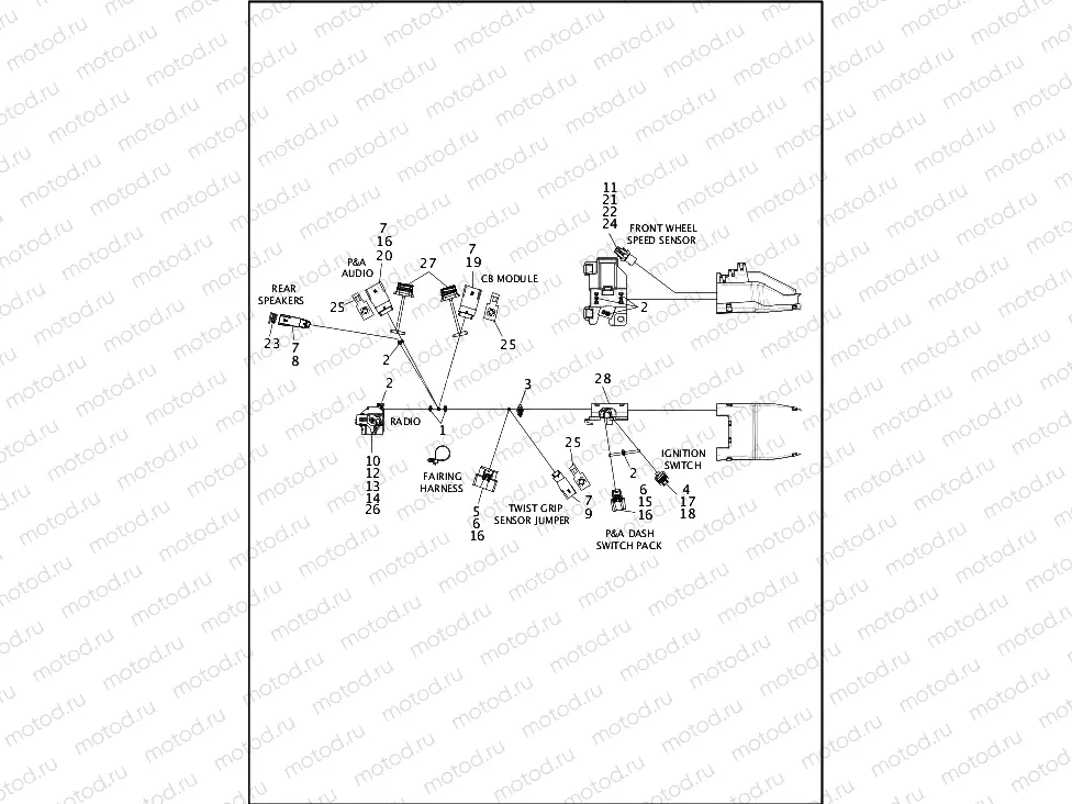 WIRING HARNESS, MAIN, ABS (FAIRING MODELS) - FLHX & FLHXS (2 OF 8)