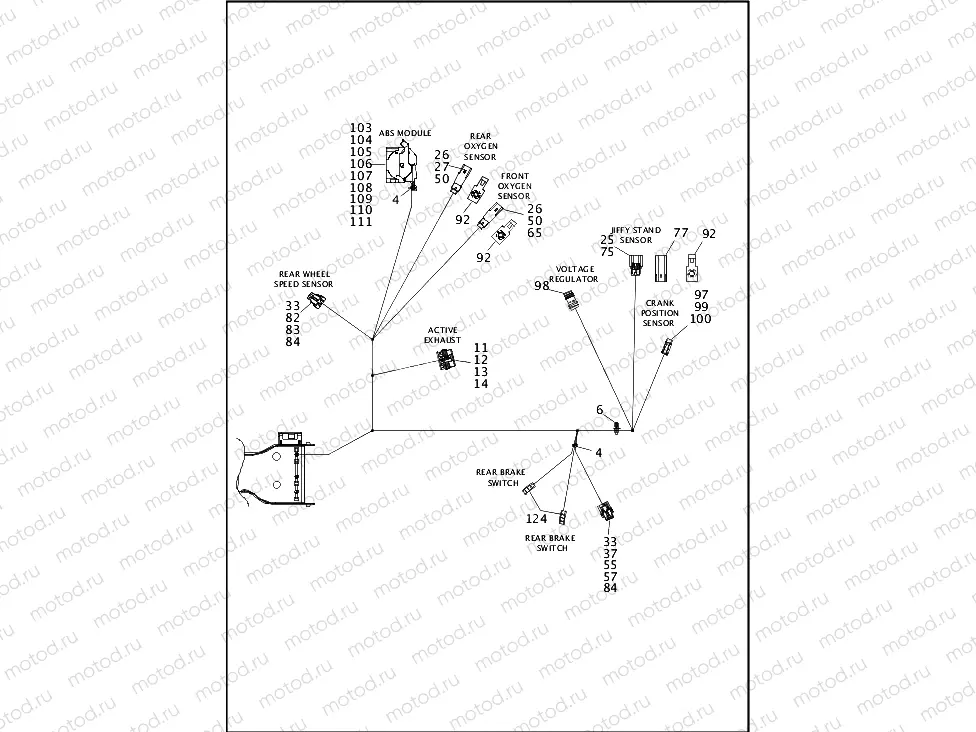 WIRING HARNESS, MAIN, ABS (FAIRING MODELS) - FLHX & FLHXS (7 OF 8)