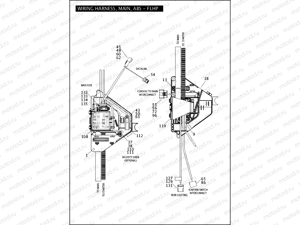 WIRING HARNESS, MAIN, ABS - FLHP (4 OF 5)