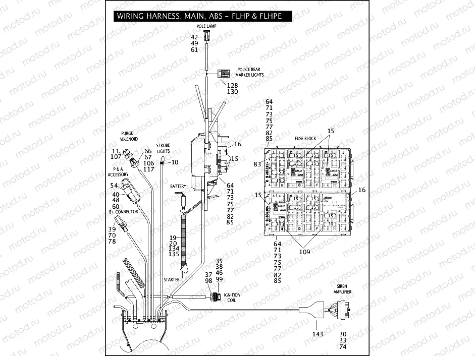 WIRING HARNESS, MAIN, ABS - FLHP & FLHPE (3 OF 5)