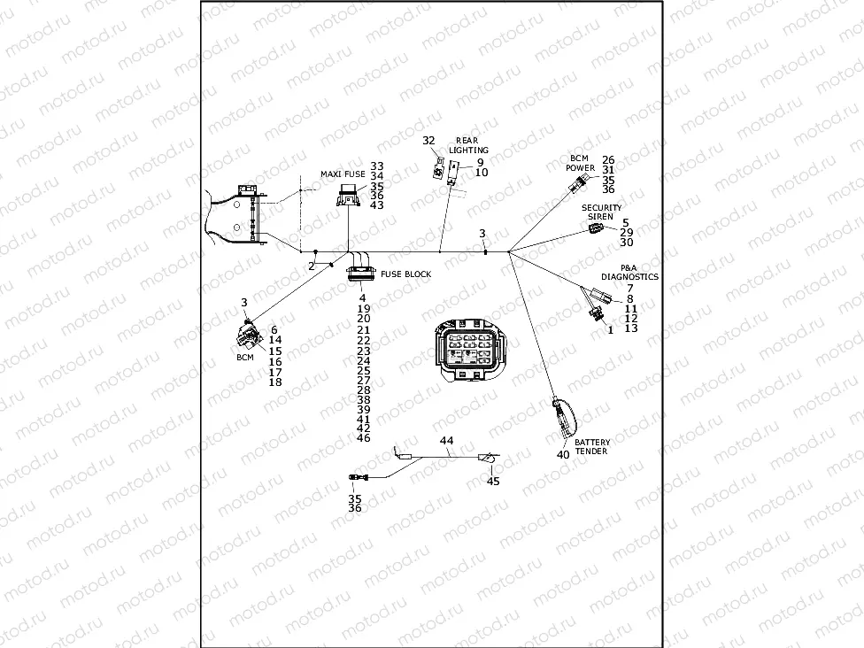 WIRING HARNESS, MAIN, ABS - FLHR, FLHRC AND FLHRXS (8 OF 8)