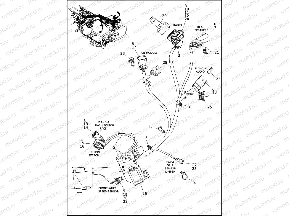 WIRING HARNESS, MAIN, ABS - FLHT, FLHX, FLHXS AND FLHXST (2 OF 10)