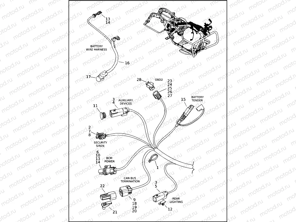WIRING HARNESS, MAIN, ABS - FLHTK (10 OF 10)