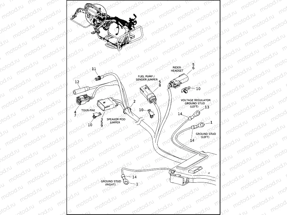 WIRING HARNESS, MAIN, ABS - FLHTK (5 OF 10)
