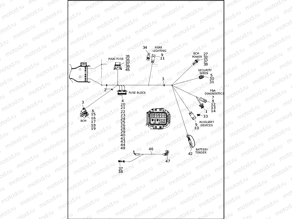 WIRING HARNESS, MAIN, ABS - FLHTK AND FLHTKL (8 OF 8)