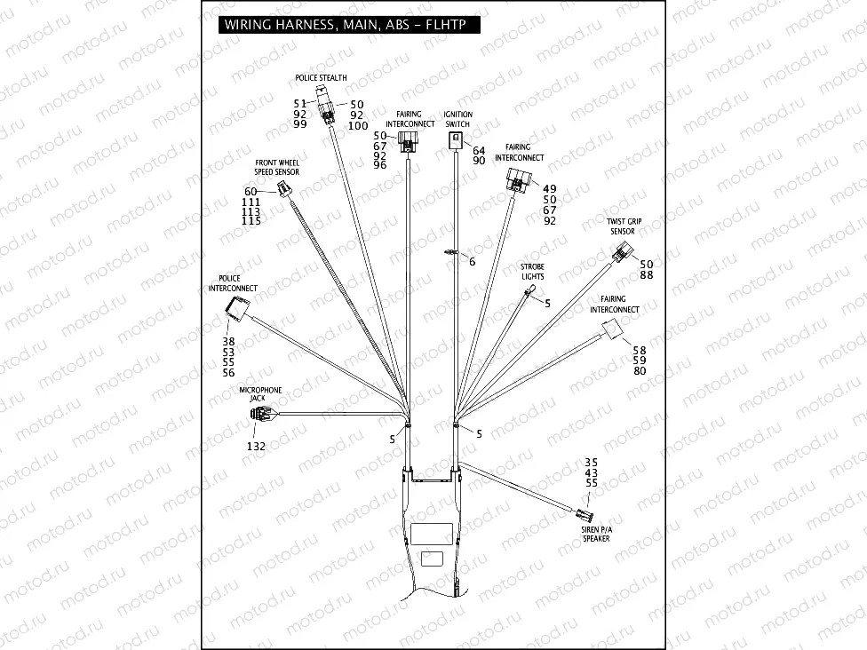 WIRING HARNESS, MAIN, ABS - FLHTP (1 OF 5)
