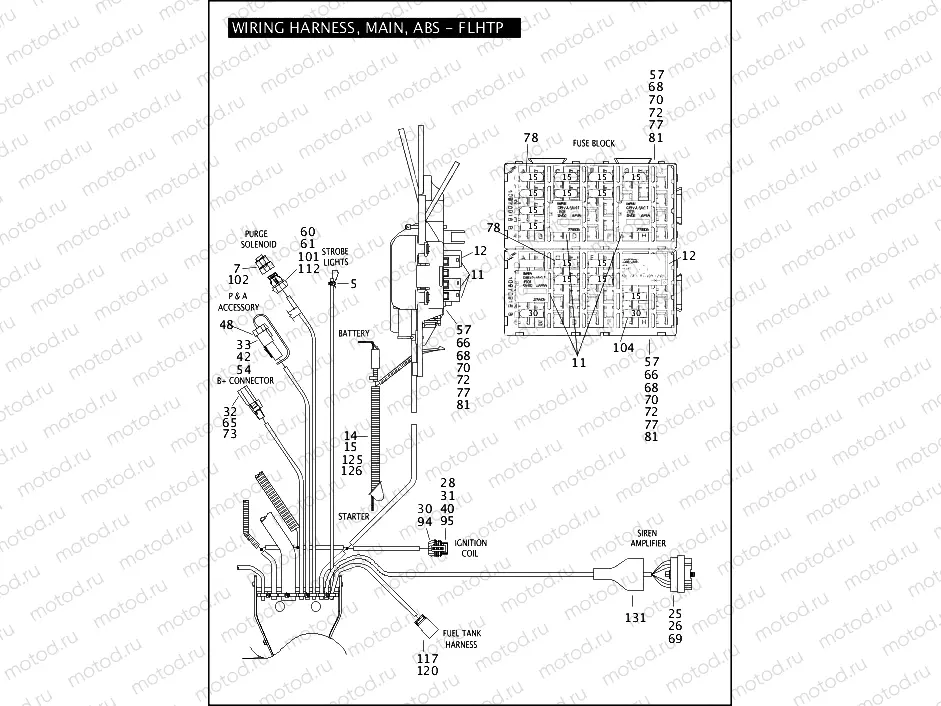 WIRING HARNESS, MAIN, ABS - FLHTP (3 OF 5)