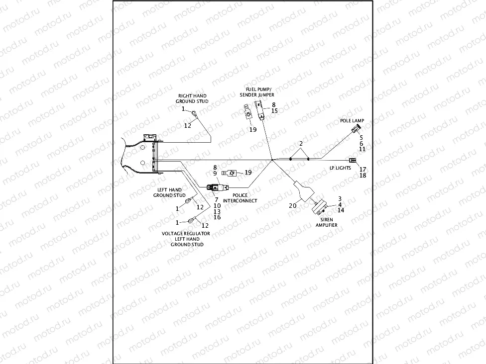 WIRING HARNESS, MAIN, ABS - FLHTP (5 OF 8)