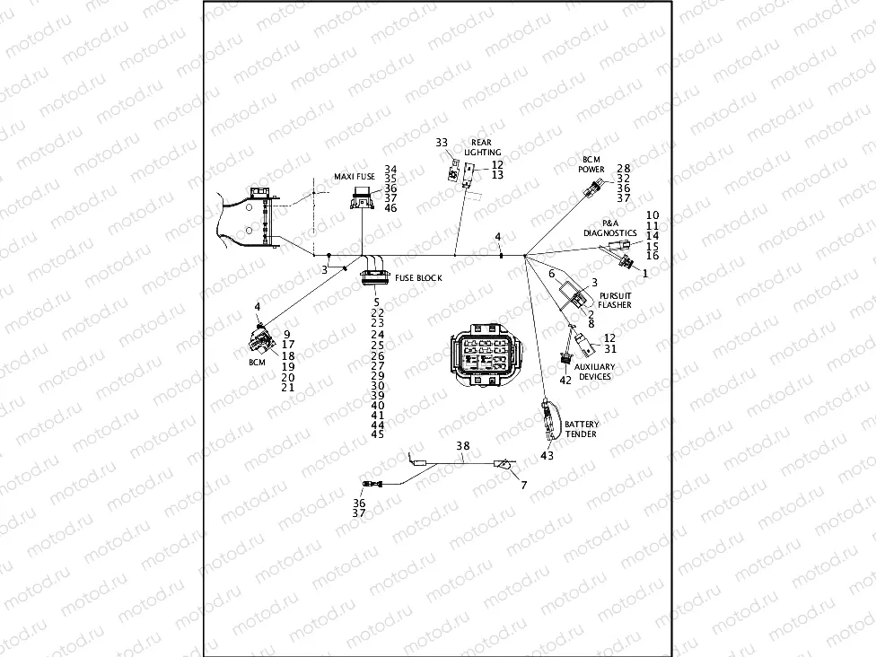 WIRING HARNESS, MAIN, ABS - FLHTP (8 OF 8)