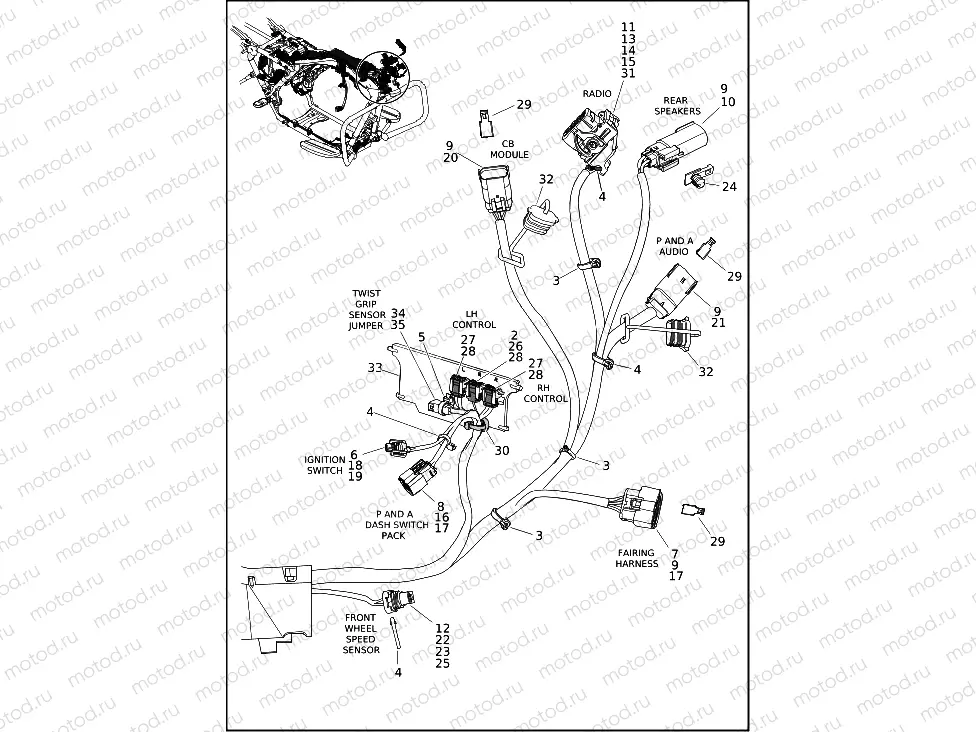 WIRING HARNESS, MAIN, ABS - FLTRX, FLTRXS AND FLTRXST (2 OF 10)