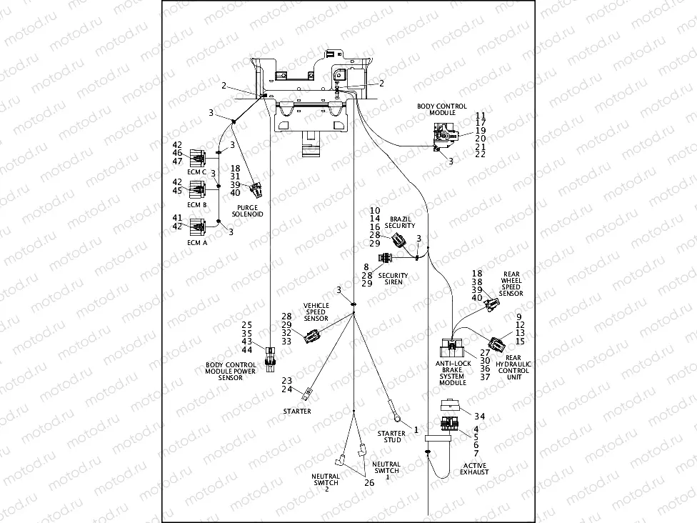 WIRING HARNESS, MAIN, ABS - FXSB (4 OF 5)