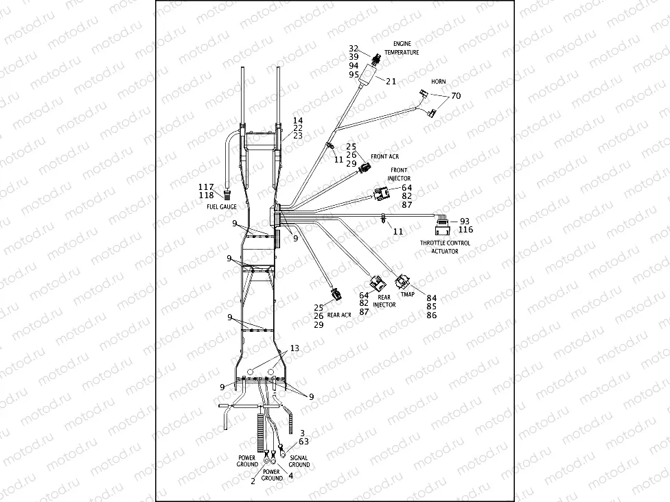 WIRING HARNESS, MAIN, ABS (NON-FAIRING MODELS) (2 OF 5)