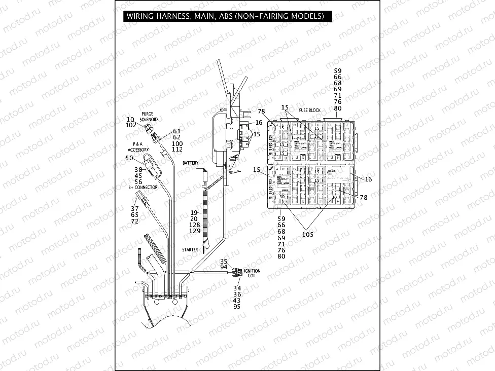 WIRING HARNESS, MAIN, ABS (NON-FAIRING MODELS) (3 OF 5)