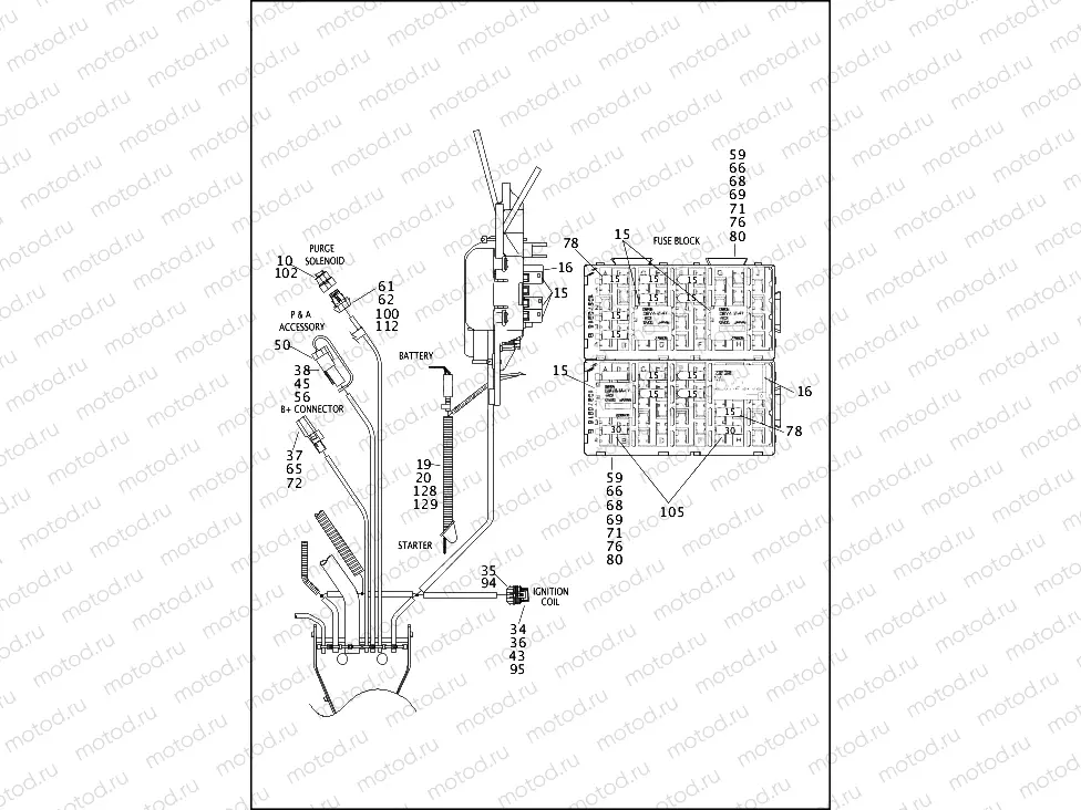 WIRING HARNESS, MAIN, ABS (NON-FAIRING MODELS) (3 OF 5)