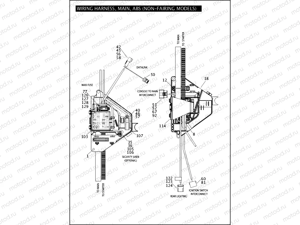 WIRING HARNESS, MAIN, ABS (NON-FAIRING MODELS) (4 OF 5)